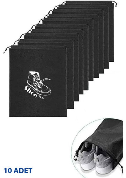 Tekno Trust 10 Adet Ayakkabı Taşıma ve Saklama Çantası ve Kesesi , Bavul Içi Organizer Torba