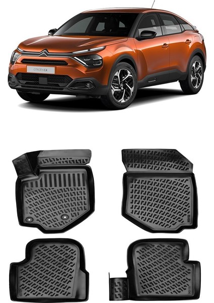 Citroen C4 2020 Sonrası 3D Havuzlu Paspas Siyah