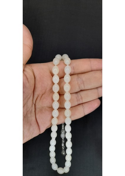 Bukalemun Tesbih Beyaz/pembe Beyzi Kesim Tesbih T-461