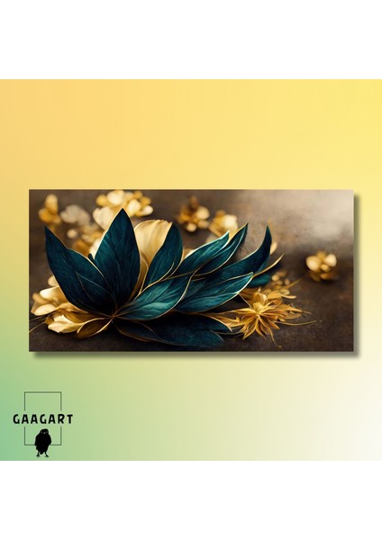 Panoramik Kanvas Duvar Tablosu Yeşil Sarı Modern Tasarım modelleri