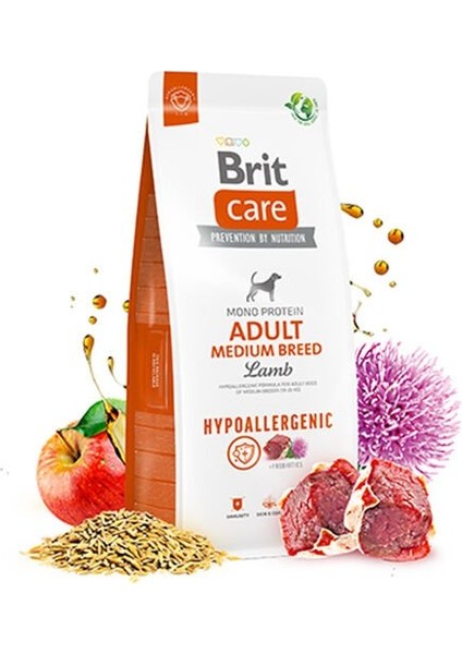 Brit Care Hypo-Allergenic Kuzu Etli Orta Irk Yetişkin Köpek Maması 12 kg