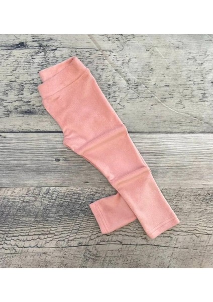 Kız Çocuk Pembe Kadife Bebe Tayt