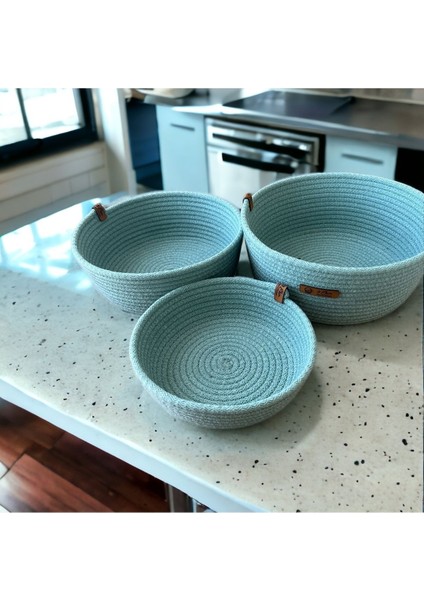 3’lü doğal hasır sepet seti, çok amaçlı, yeşil renkli, el yapımı ürün fiyatları