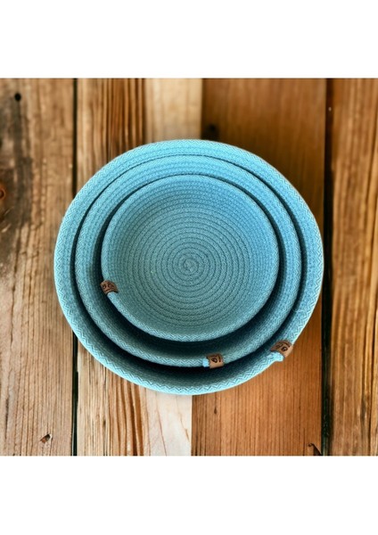 3’lü doğal hasır sepet seti, çok amaçlı, yeşil renkli, el yapımı ürün modelleri