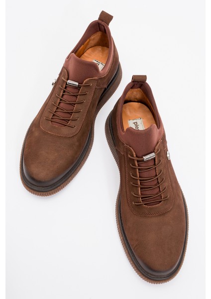 Erkek Gerçek Deri Bağcıksız Comfort Casual Ayakkabı Pc 61896 Nubuk Kahve indirimleri