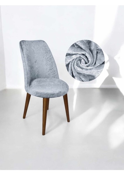 Oval Kadife Sandalye Kılıfı