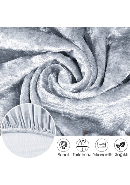 Oval Kadife Sandalye Kılıfı