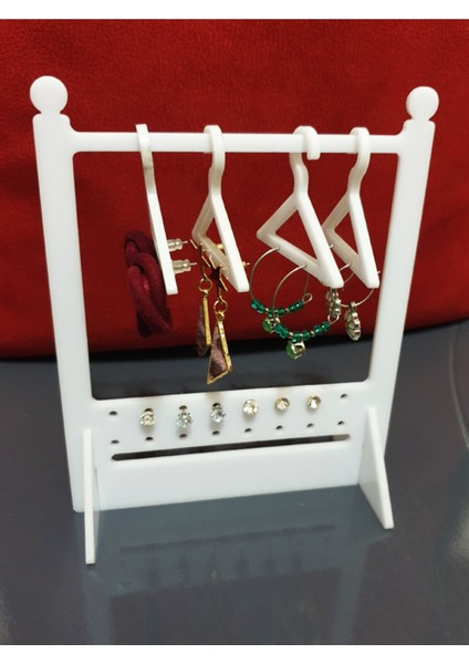 Beyaz Takı ve Küpe Organizeri, 4 Parça, Plastik, Şık ve Kullanışlı Tasarım fırsatları