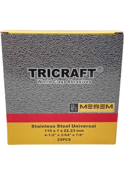 Inox Metal Kesici Taş 115X1.0X22 mm 25'li Set Paket fırsatları