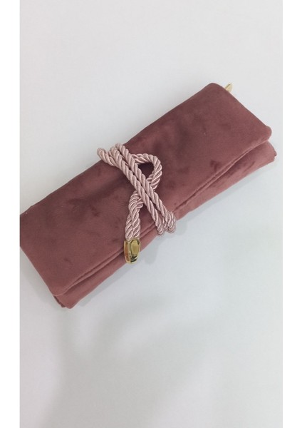 Katlanabilir Takı Çantası, Seyahat İçin, Kadife, Gül Kurusu, Pembe, Rulo Düzenleyici fırsatları