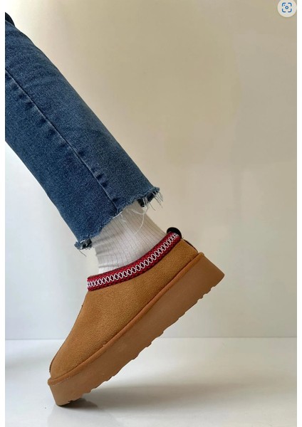 Süet Içi Kürklü Ultra Mini Yüksek Düz Taban Terlik indirimleri