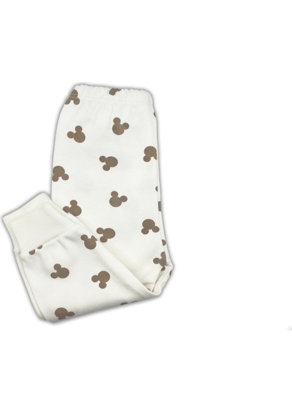 Mickey Mouse Bebek Pijama Takımı - Ekru 6-9 Ay modelleri