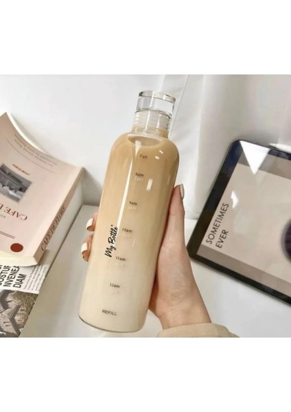 Sağlıklı Cam Su Şişesi 500 ml Motivasyonlu Sızdırmaz Matara Suluk fiyatları