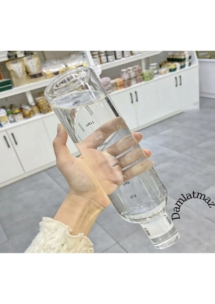 Sağlıklı Cam Su Şişesi 500 ml Motivasyonlu Sızdırmaz Matara Suluk modelleri