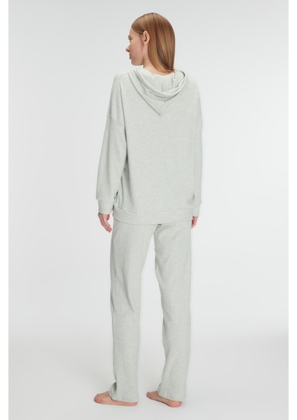 Kadın Pamuklu Homesuit Kapüşonlu Fermuarlı Ev Giyim Pijama TAKIMI11333 modelleri