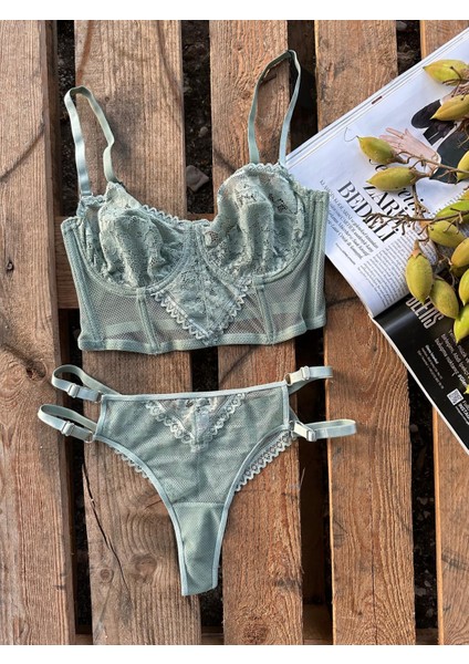 Dantel Detaylı Balenli Bralet Takım modelleri