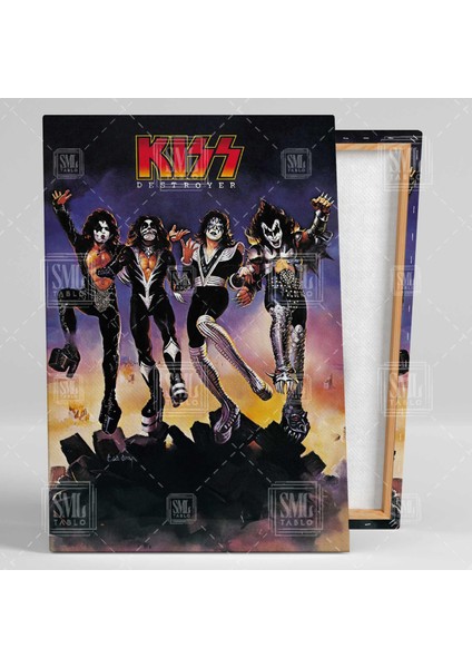 Kiss Rock Müzik Grubu The Destroyer Rock Müzik Albüm Kapağı Dikey Kanvas Tablo fiyatları