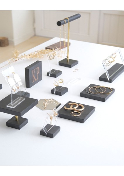 Siyah Seri 19 Parça Takı Organizeri Kolye Bileklik Küpe Yüzük Seti