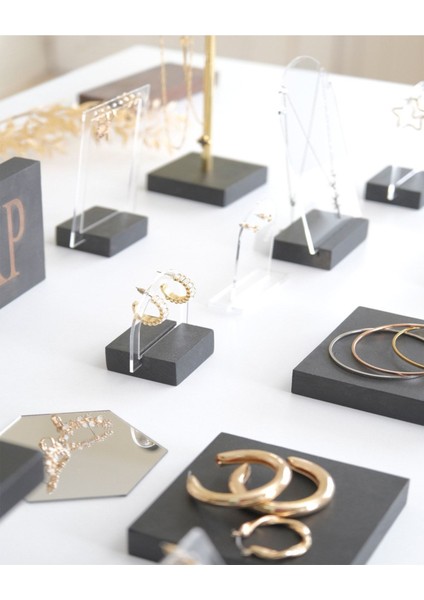 Siyah Seri 19 Parça Takı Organizeri Kolye Bileklik Küpe Yüzük Seti modelleri