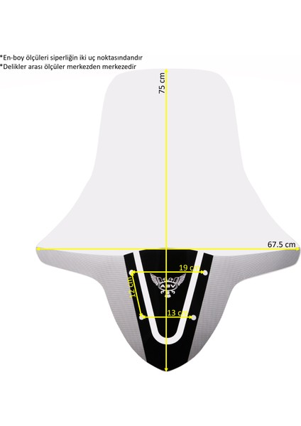 Yamaha N-Max El Korumalı Şeffaf Tur Camı 75x67.5 cm (15-20) + Vida Takımı