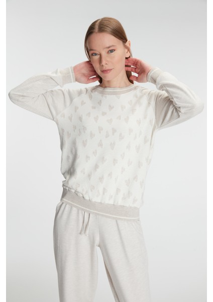 Kadın Uzun Kollu Sweatshirt Pantolon Takım Pijama Takımı 11241