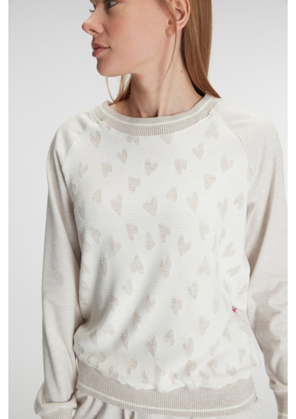 Kadın Uzun Kollu Sweatshirt Pantolon Takım Pijama Takımı 11241