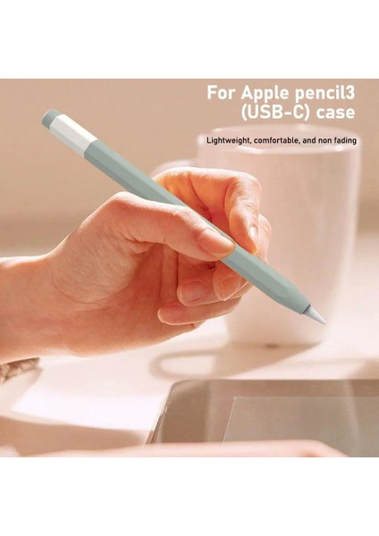 Forestl Digital Apple Pencil Için (Usb-C) Kaymaz Silikon Koruyucu Kılıf Kapasitif Stylus Kalem Düşmeyi Önleyici Kapak-Açık Pembe (Yurt Dışından)