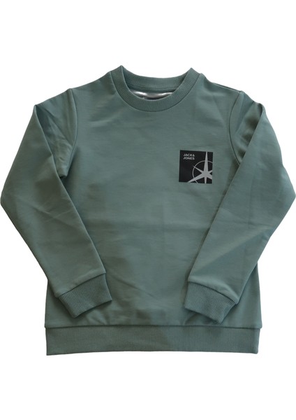 Fit Yeşil Erkek Şardonlu Sweatshirt