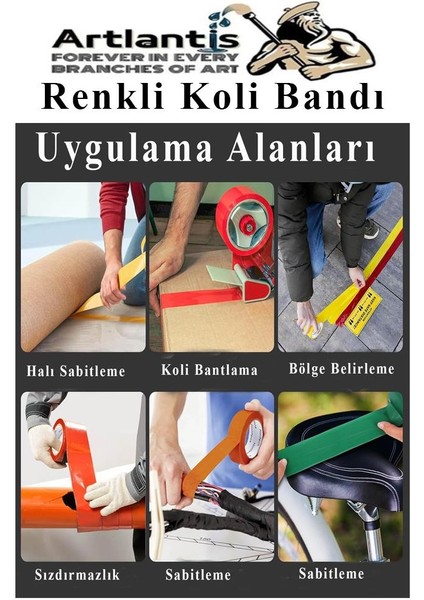 Kırmızı Koli Bantı 100 Metre 3 Adet 45MM x 100 Metre Renkli Koli Bandı Extra Güçlü Formül Akrilik Koli Bandı