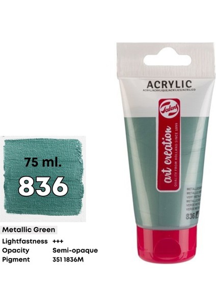 Artcreation Akrilik Boya 75ML - N:836 Metal. Green