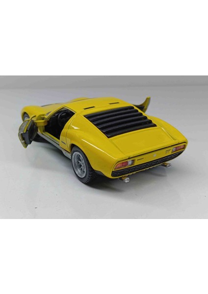 1:34 1971 Lamborghini Miura Sv P-400 Çek/bırak Sarı Metal Araba modelleri