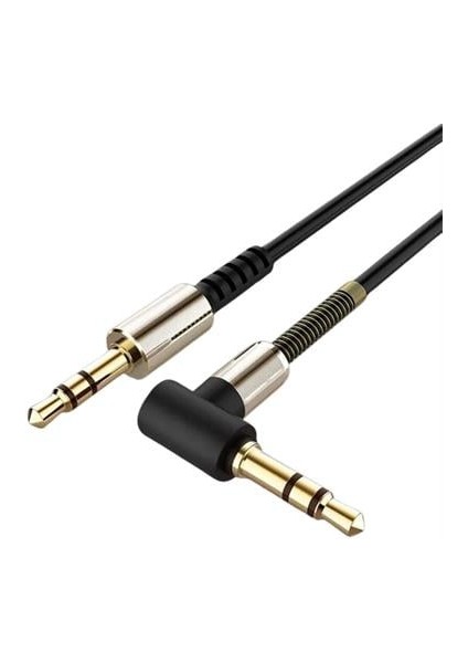 3.5mm Aux Kablosu Jak Erkek Erkek L Tipi 1 Metre Ses Aktarım Kablosu fiyatları
