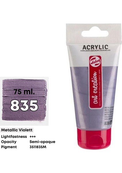Artcreation Akrilik Boya 75ML - N:835 Metal. Violet