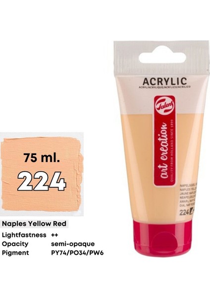 Artcreation Akrilik Boya 75ML - N:224 Naples Yellow Red