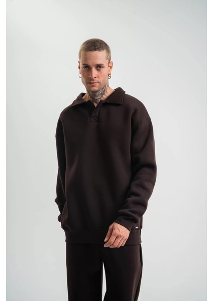  Oversize Polo Yaka Sweatshirt