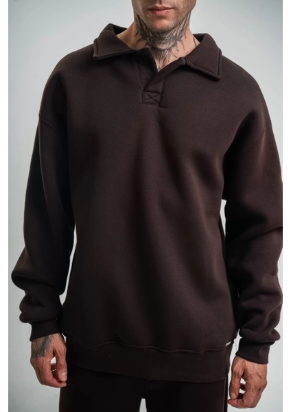  Oversize Polo Yaka Sweatshirt