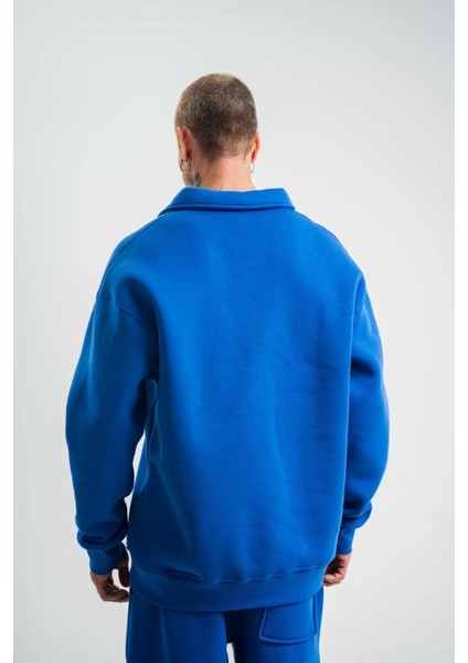 Oversize Polo Yaka Sweatshirt