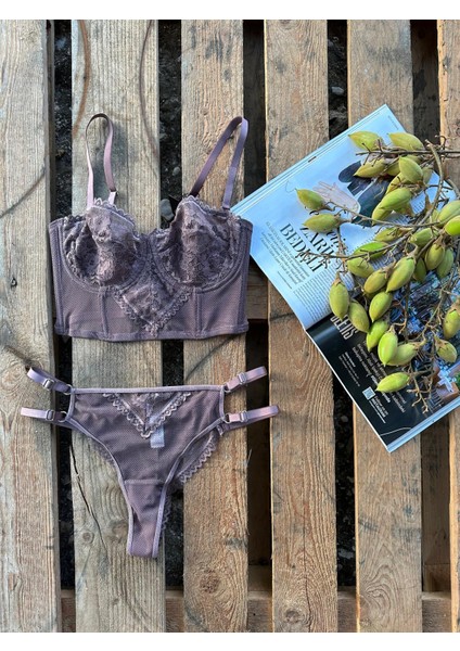 Dantel Detaylı Balenli Bralet Takım modelleri