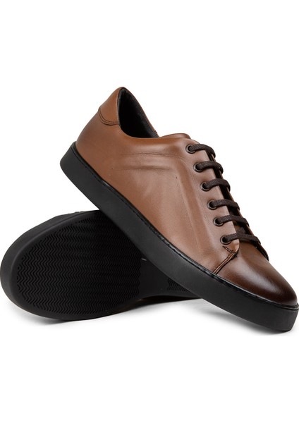 Hakiki Deri Taba Rengi Erkek Sneaker Ayakkabı - 01956MTBAC01 fiyatları