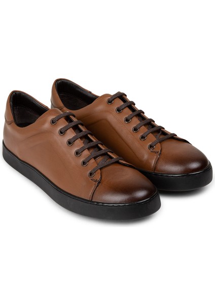 Hakiki Deri Taba Rengi Erkek Sneaker Ayakkabı - 01956MTBAC01 fırsatları