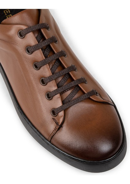 Hakiki Deri Taba Rengi Erkek Sneaker Ayakkabı - 01956MTBAC01 indirimleri