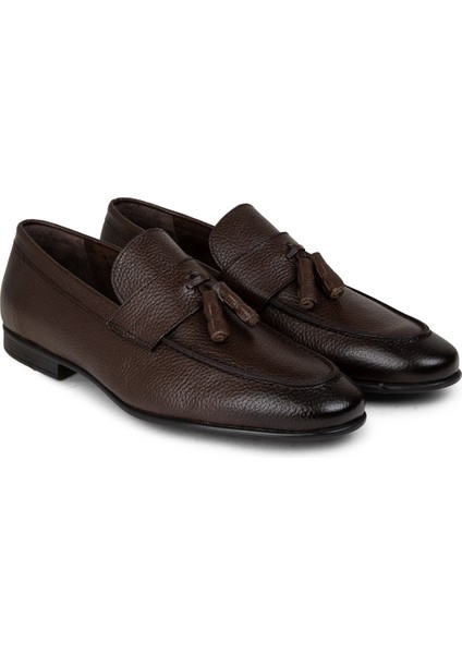 Hakiki Deri Kahverengi Erkek Püsküllü Loafer - 01989MKHVC01 fırsatları