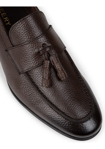 Hakiki Deri Kahverengi Erkek Püsküllü Loafer - 01989MKHVC01 indirimleri