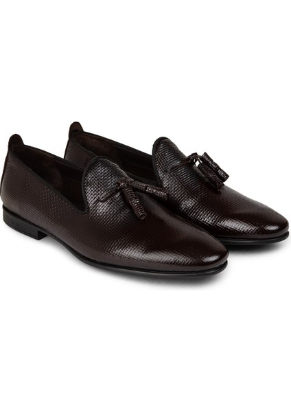 Hakiki Deri Bordo Erkek Loafer Ayakkabı - 01702MBRDC07 fırsatları