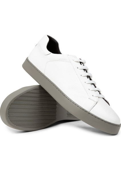 Hakiki Deri Beyaz Erkek Sneaker Ayakkabı - 01955MBYZC03 fiyatları