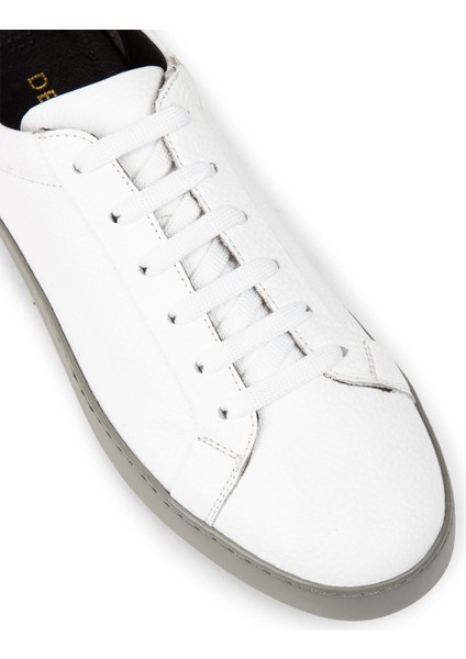 Hakiki Deri Beyaz Erkek Sneaker Ayakkabı - 01955MBYZC03 indirimleri
