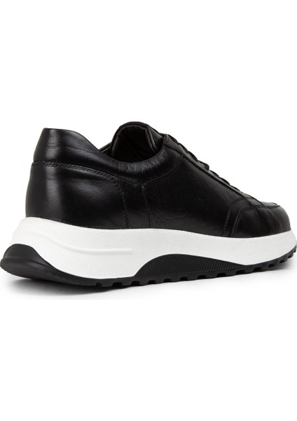 Deri Siyah Erkek Sneaker Ayakkabı - 01984MSYHE01