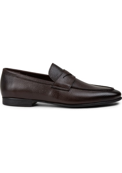 Hakiki Deri Kahverengi Erkek Loafer Ayakkabı - 01988MKHVC01