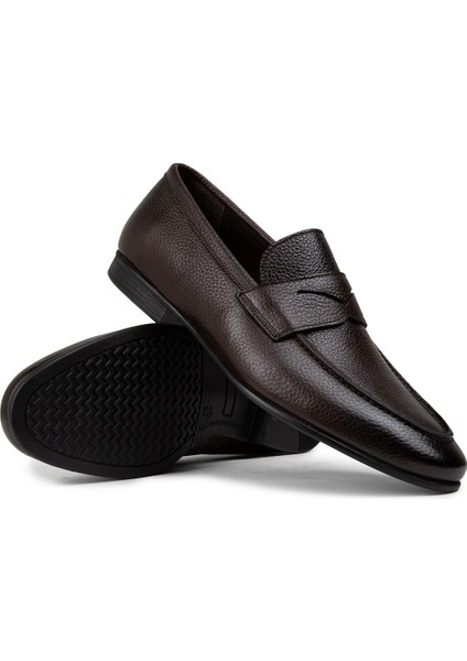Hakiki Deri Kahverengi Erkek Loafer Ayakkabı - 01988MKHVC01 modelleri