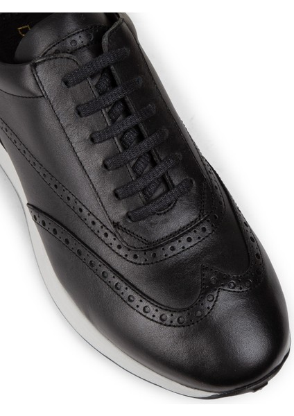 Hakiki Deri Siyah Erkek Sneaker Ayakkabı - 00750MSYHE06 indirimleri